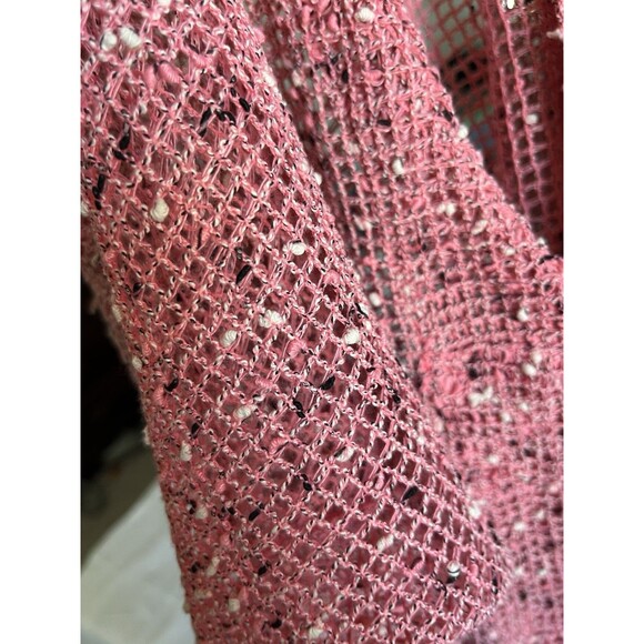 Lulu B Cardigan Top M Mesh Button Cover Up Sheer Asymmetrical Lagenlook Artsy - Picture 9 of 9